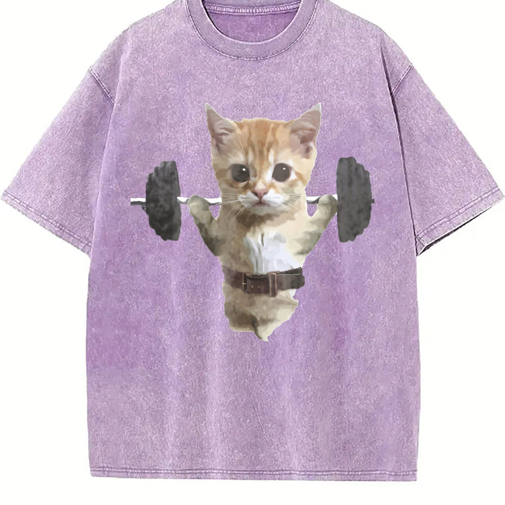 Funny Sam Sulek Cat Gym Meme Vintage Washed T-Shirt product image 6
