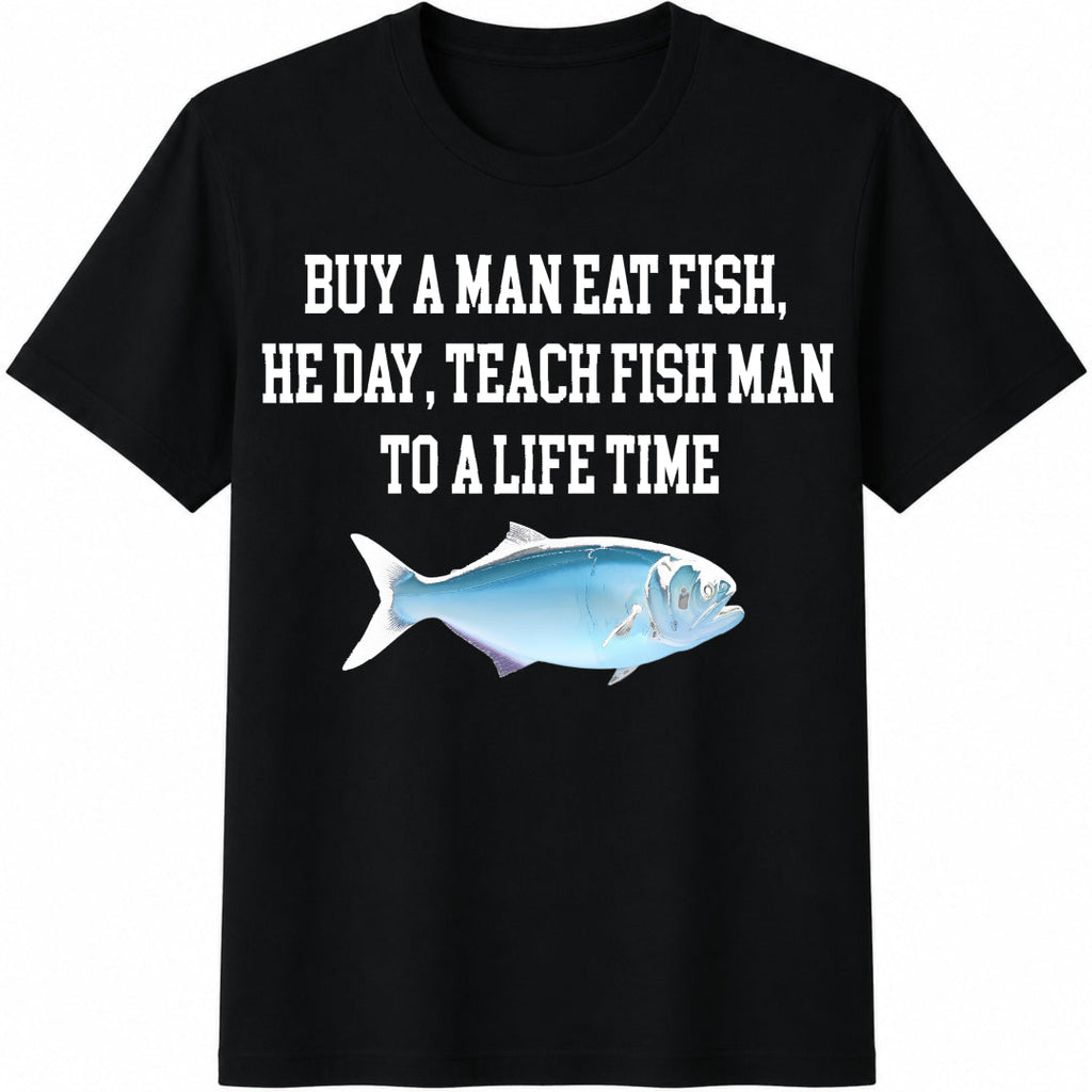 Buy A Man Eat Fish Funny Meme - Weird Internet Humor Cotton product image 1