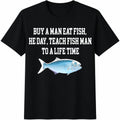 Buy A Man Eat Fish Funny Meme - Weird Internet Humor Cotton product image 1