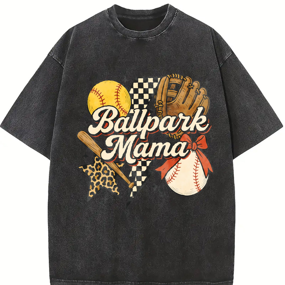 Ballpark Mama Baseball and Softball Vintage Washed T-Shirt product image 2