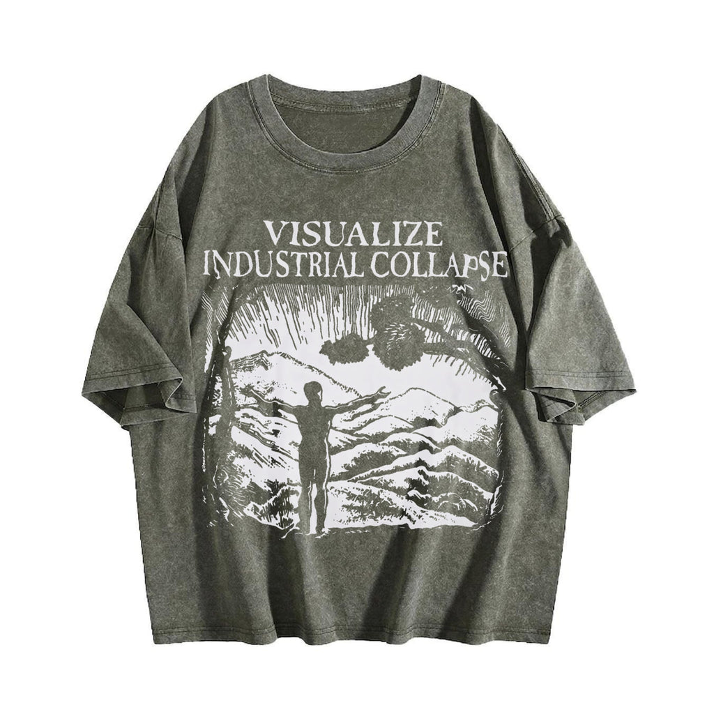 Visualize Industrial Collapse Vintage Washed T-Shirt product image 4