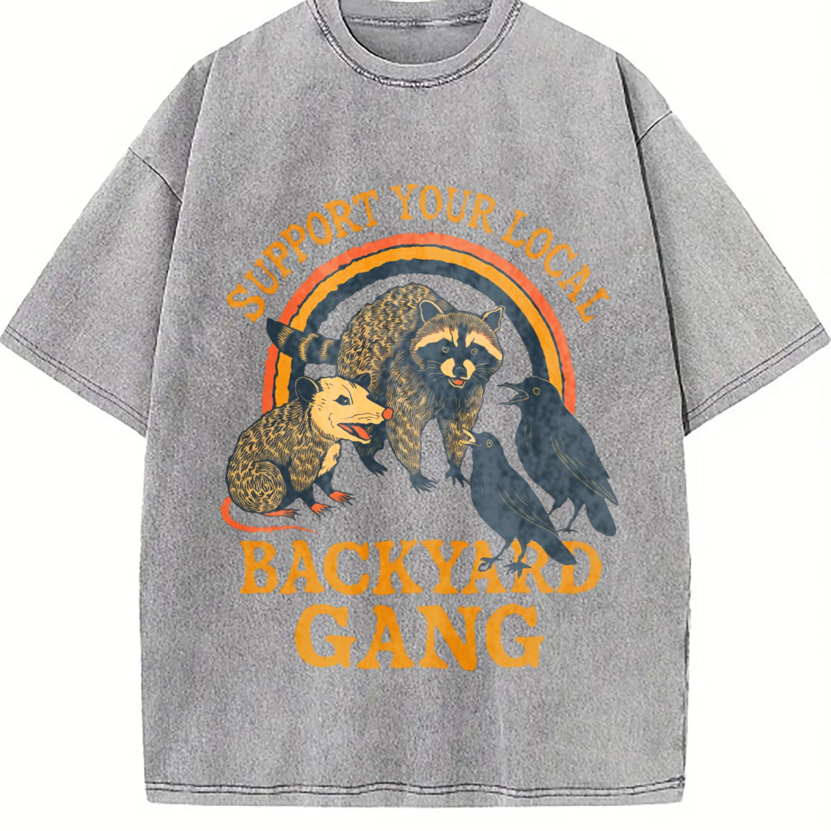 Support Your Local Backyard Gang Vintage Washed T-Shirt product image 5