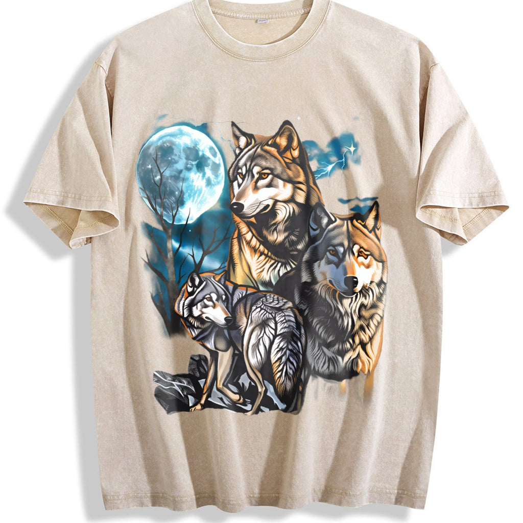 Three Wolves Moon 90s Vintage Washed T-Shirt product image 1