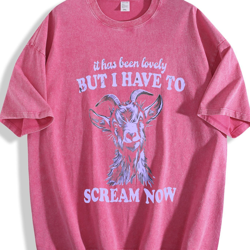 Funny Goat I Have To Scream Now 90's Vintage Washed T-Shirt product image 7