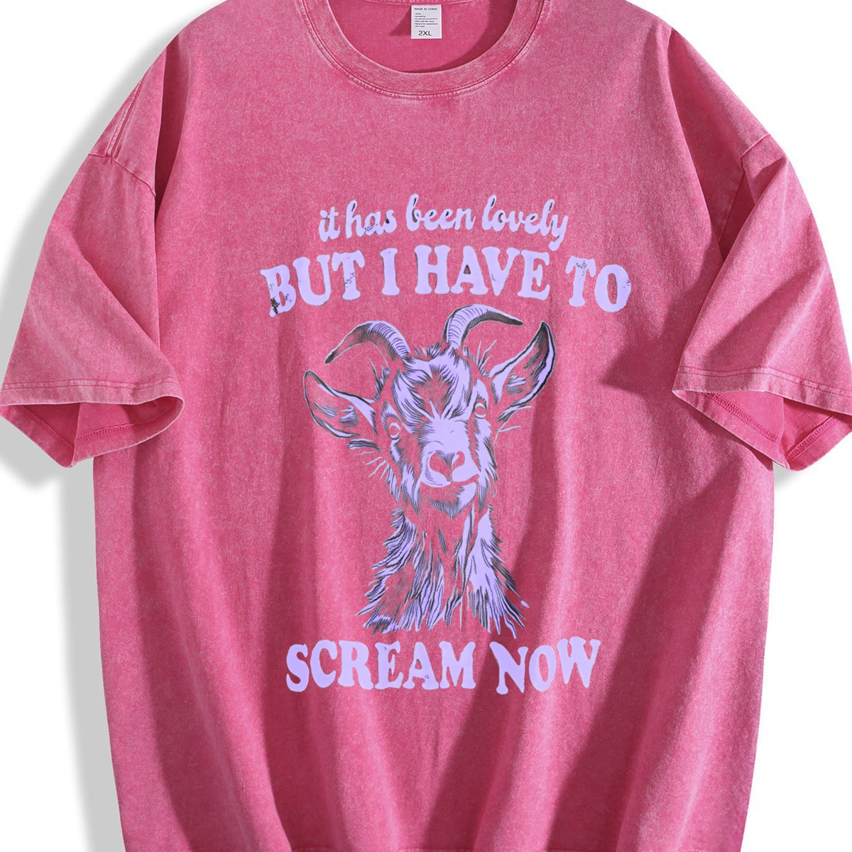 Funny Goat I Have To Scream Now 90's Vintage Washed T-Shirt product image 7