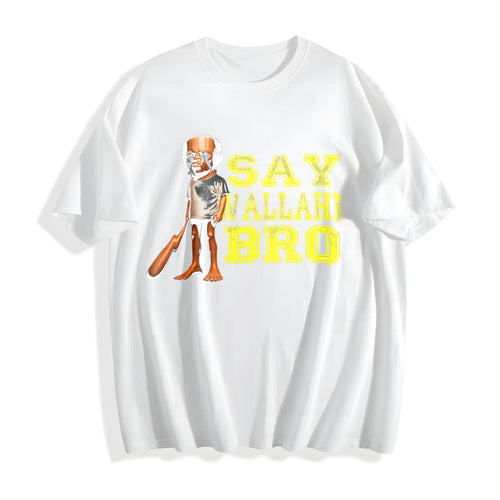 100 Funny Tung Speed Brainrot Say Wallahi Bro Meme Cotton product image 2
