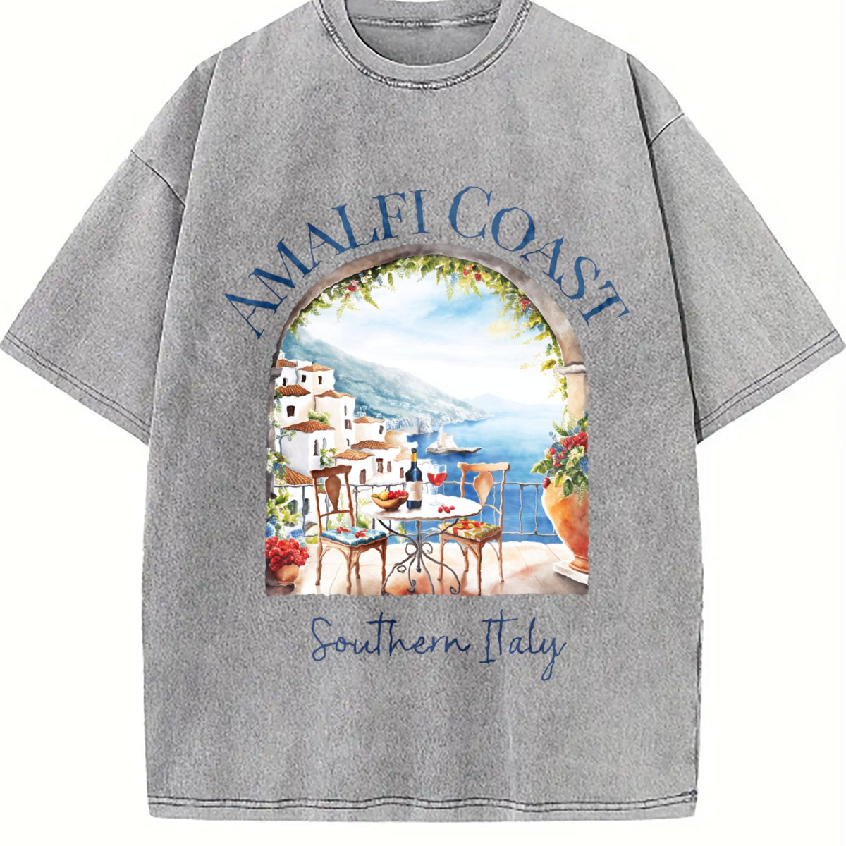 Amalfi Coast Southern Italy Watercolor Vintage Washed product image 5