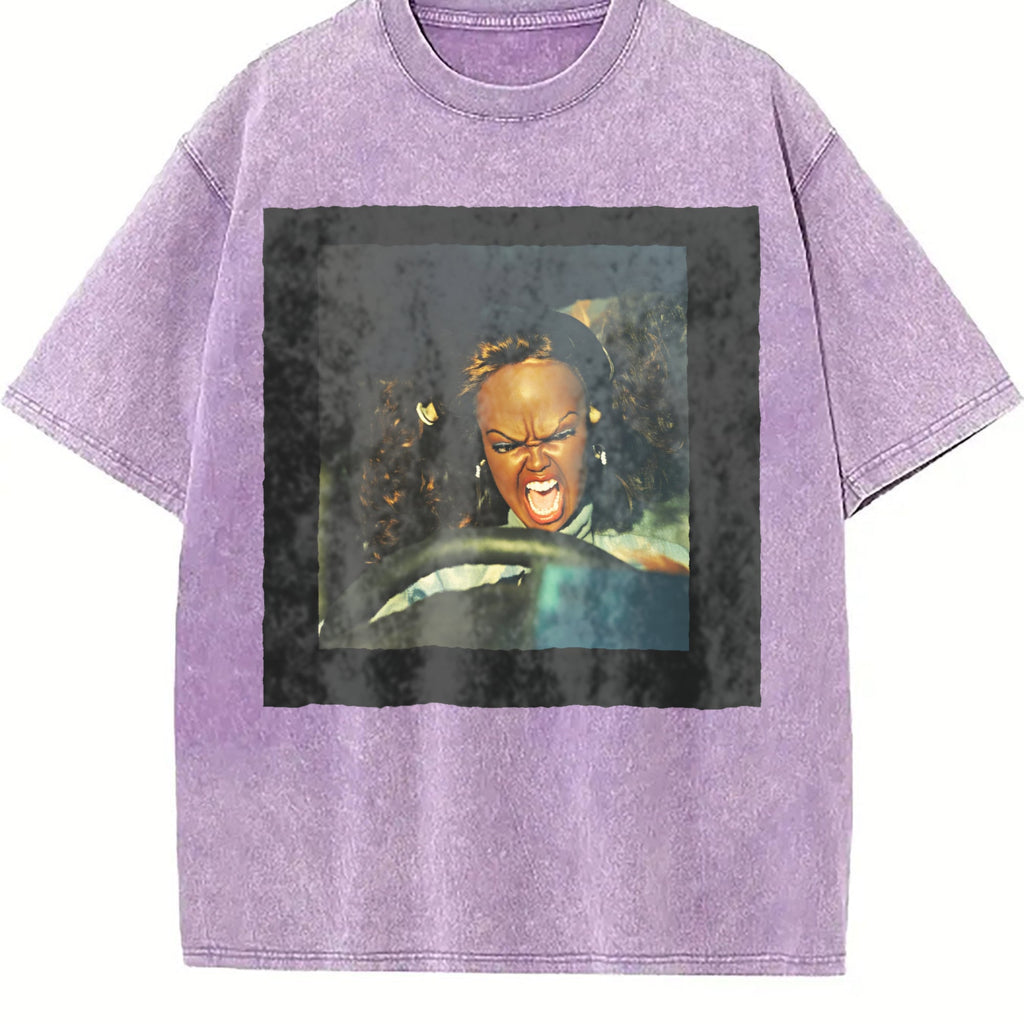 Angry Doll Driving Vintage Washed T-Shirt product image 6