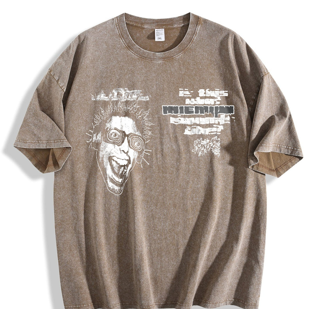Spiral Glasses Portrait Vintage Washed T-Shirt product image 3