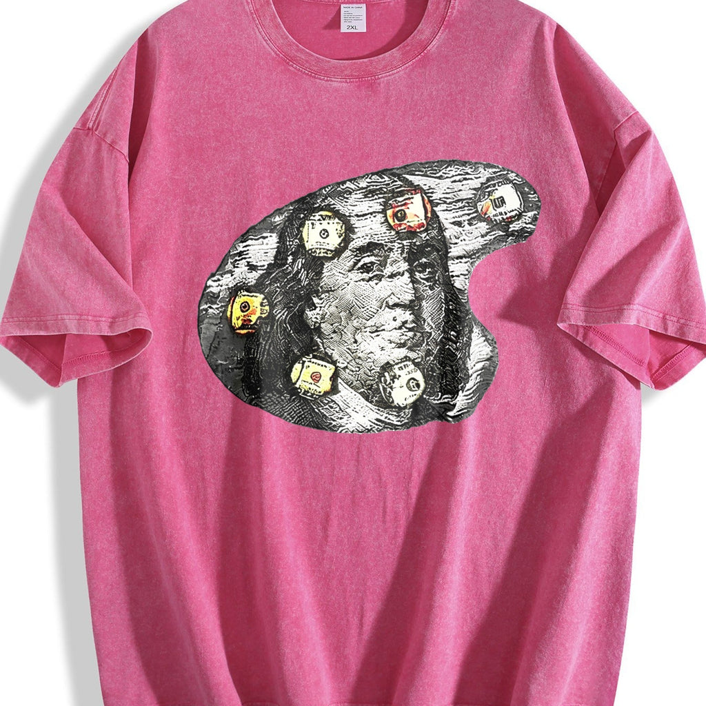 Benjamin Franklin Money High Neck Vintage Washed T-Shirt product image 7