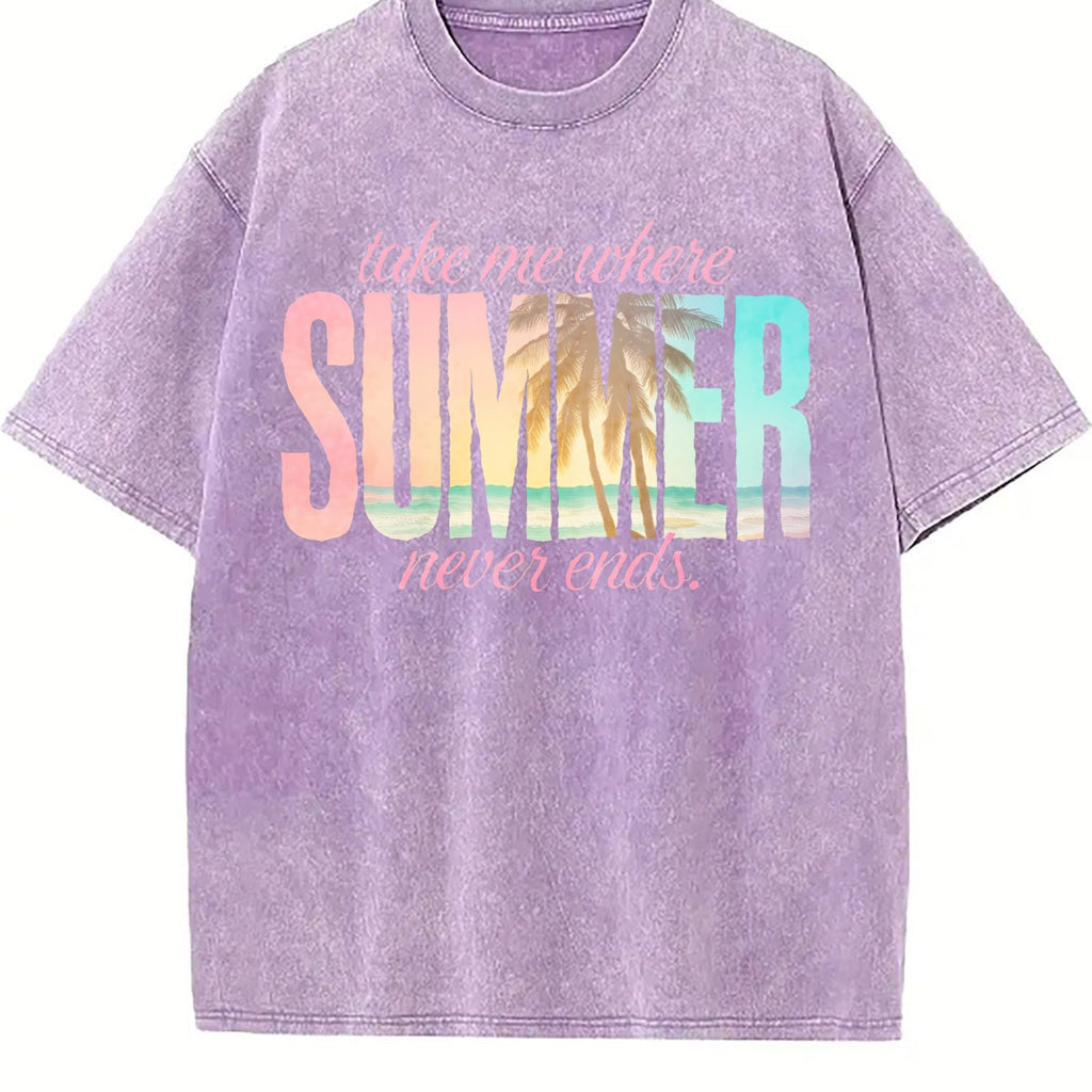 Take Me Where Summer Never Ends Vintage Washed T-Shirt product image 6