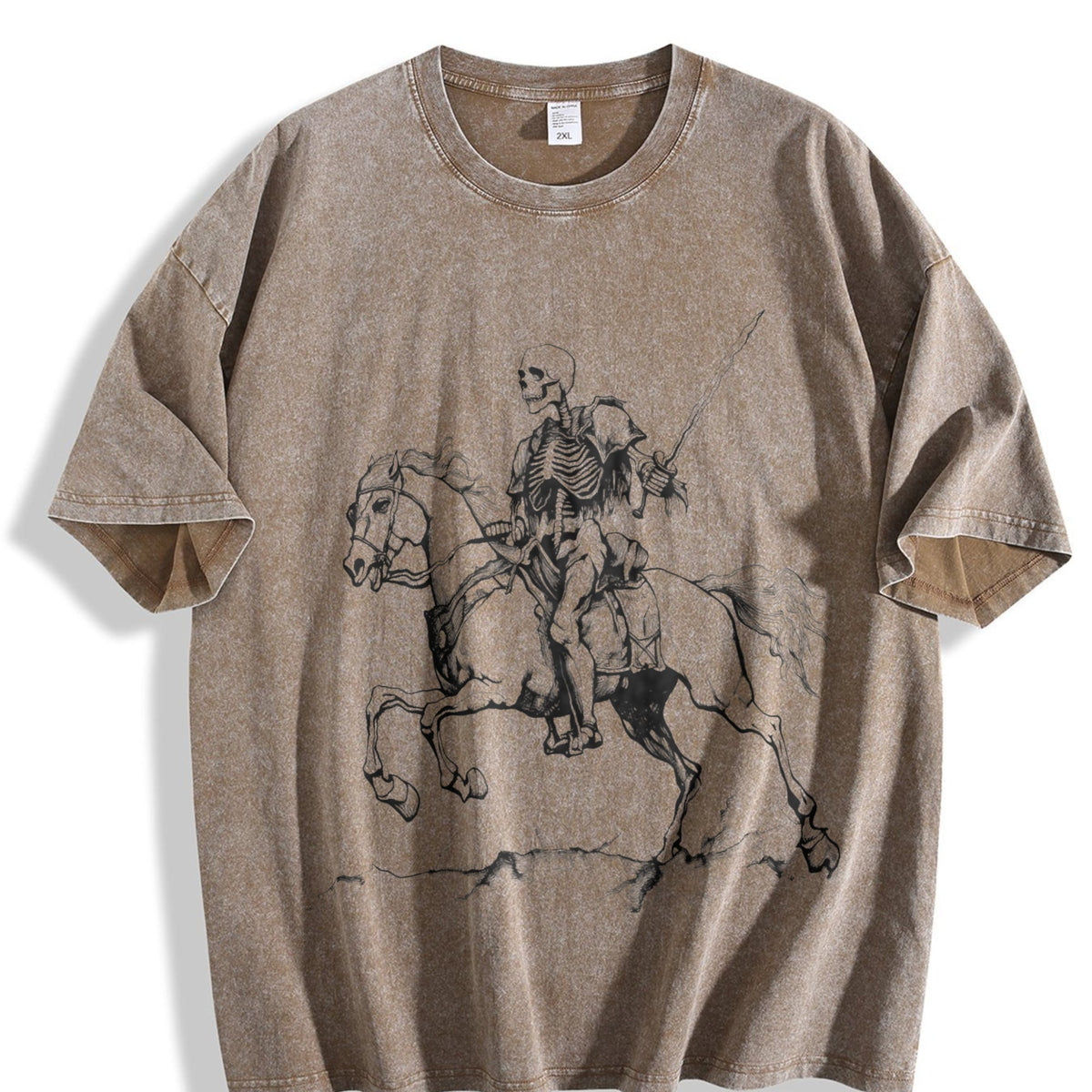 Skeleton Riding Horse 90s Vintage Washed T-Shirt product image 3