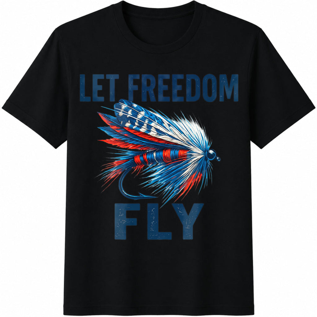 Let Freedom Fly Fishing Cotton T-Shirt product image 1
