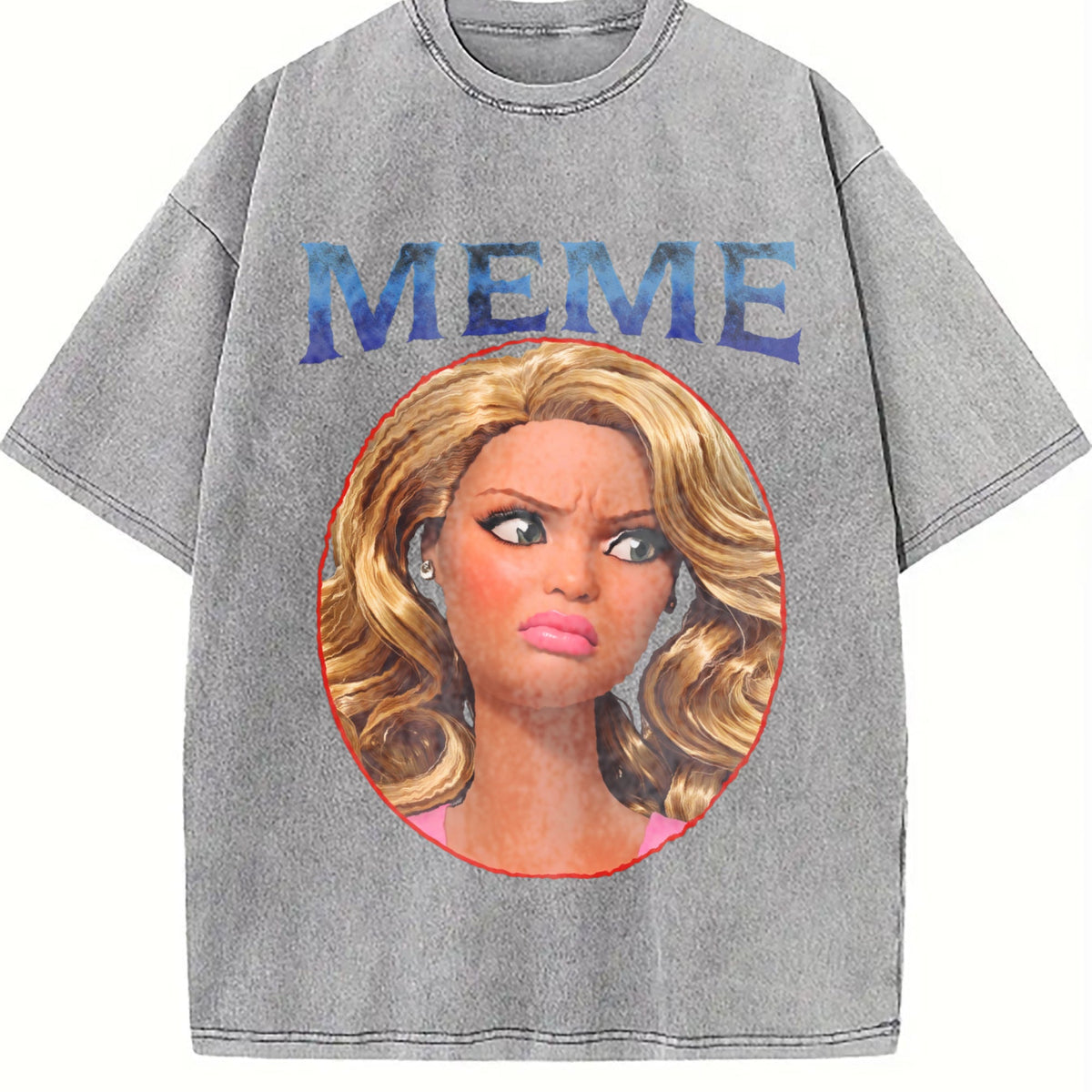 Sassy Doll Meme Portrait Vintage Washed T-Shirt product image 5