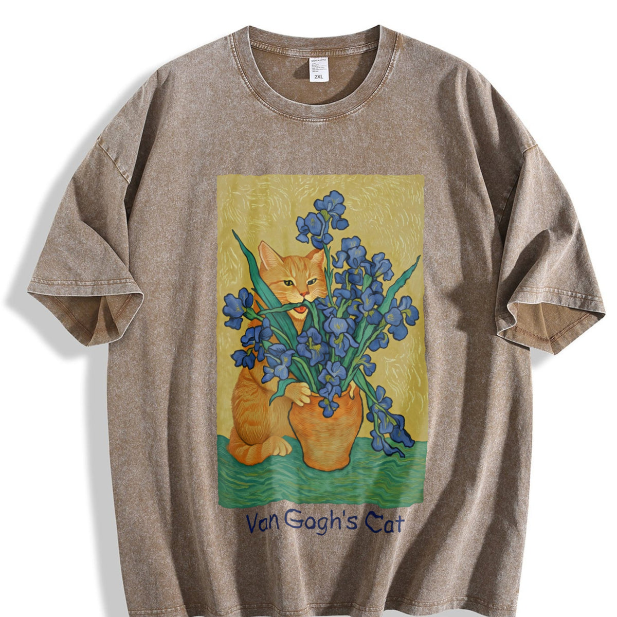 Van Gogh Cat Vintage Washed T-Shirt product image 3