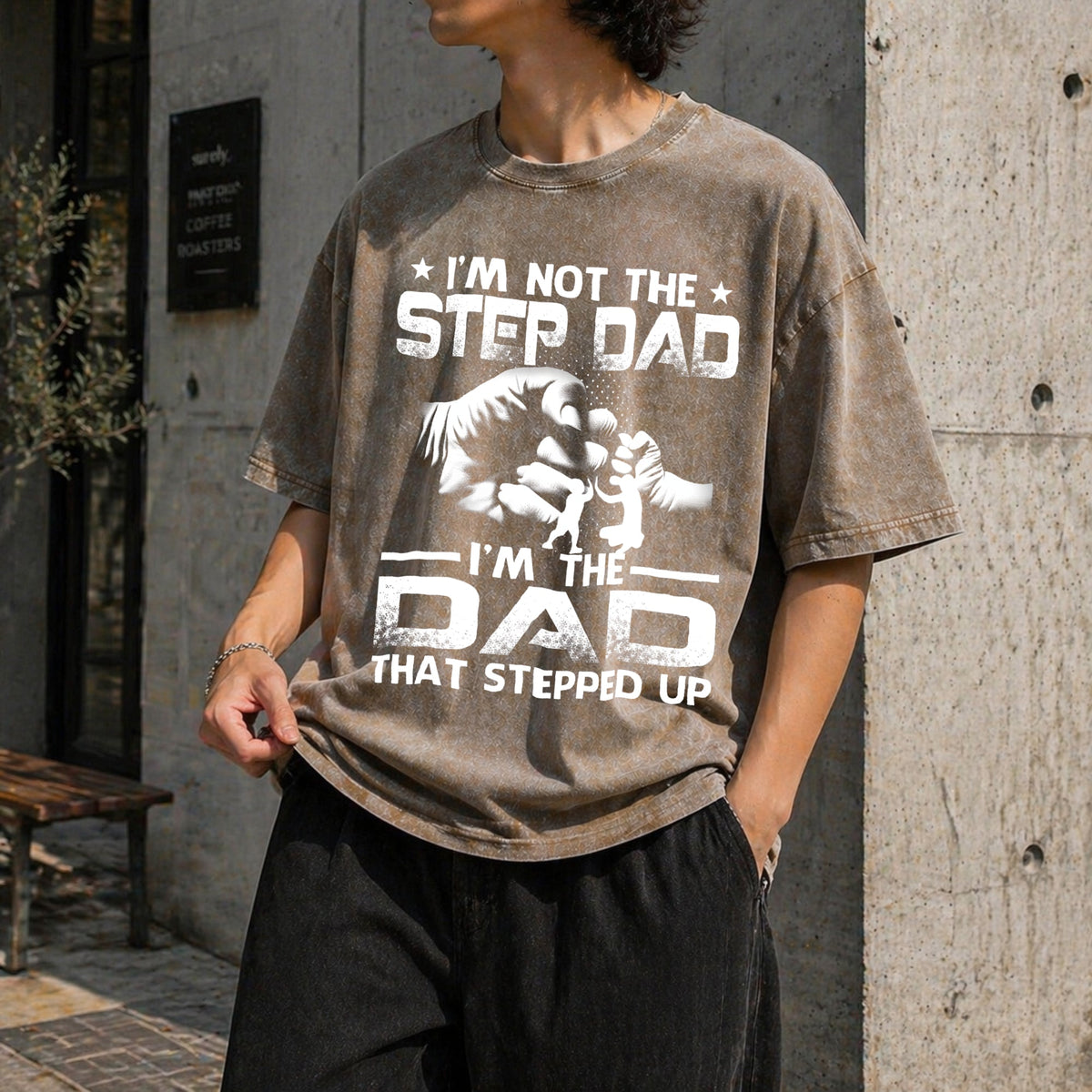 I'm Not The Stepdad Vintage Washed T-Shirt product image 10