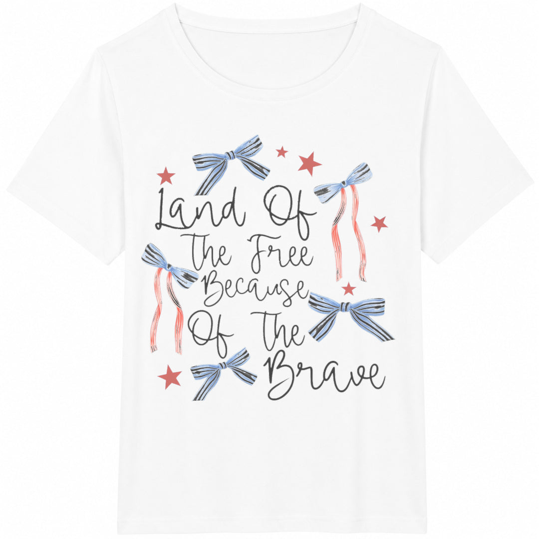 Land Of The Free Because Of Brave Cotton T-Shirt product image 2