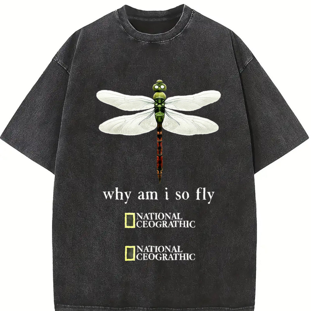 Dragonfly Why Am I So Fly Vintage Washed T-Shirt product image 2