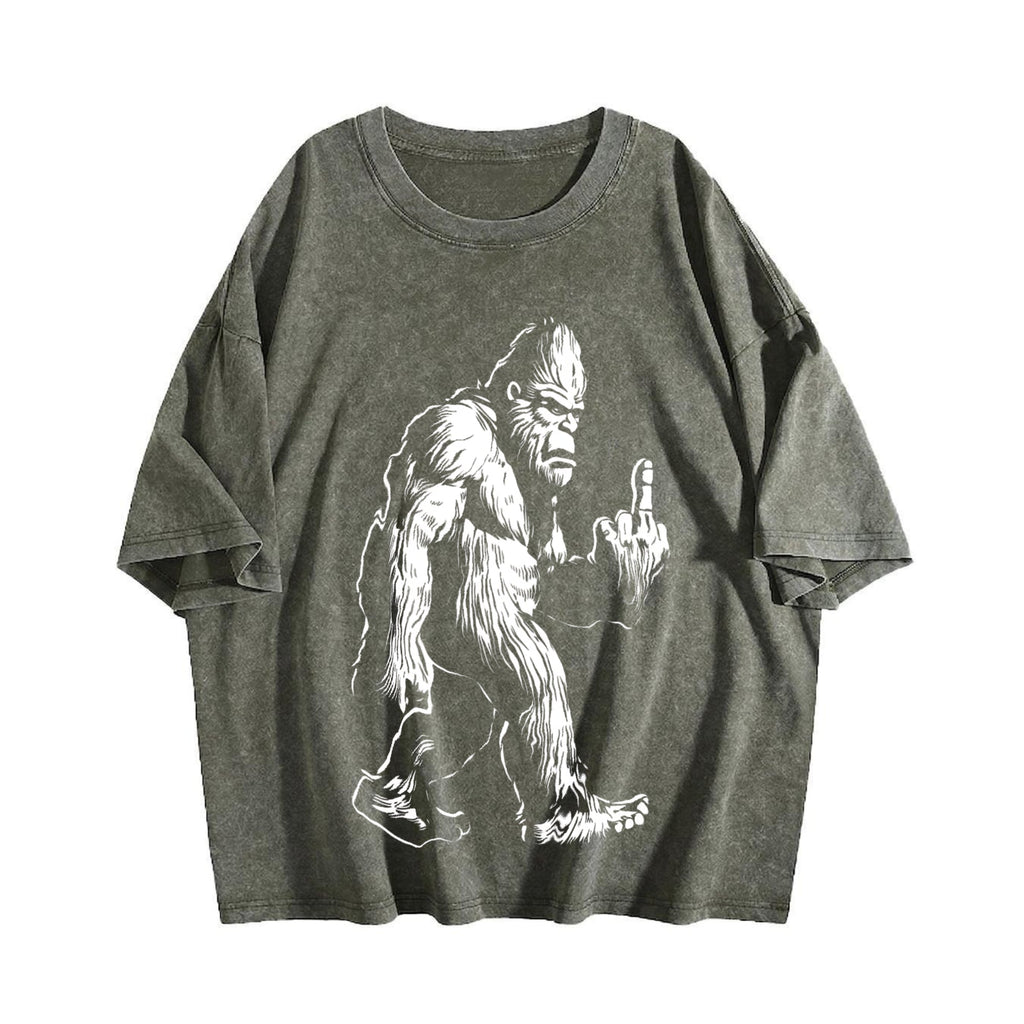Bigfoot Middle Finger 90s Vintage Washed T-Shirt product image 4