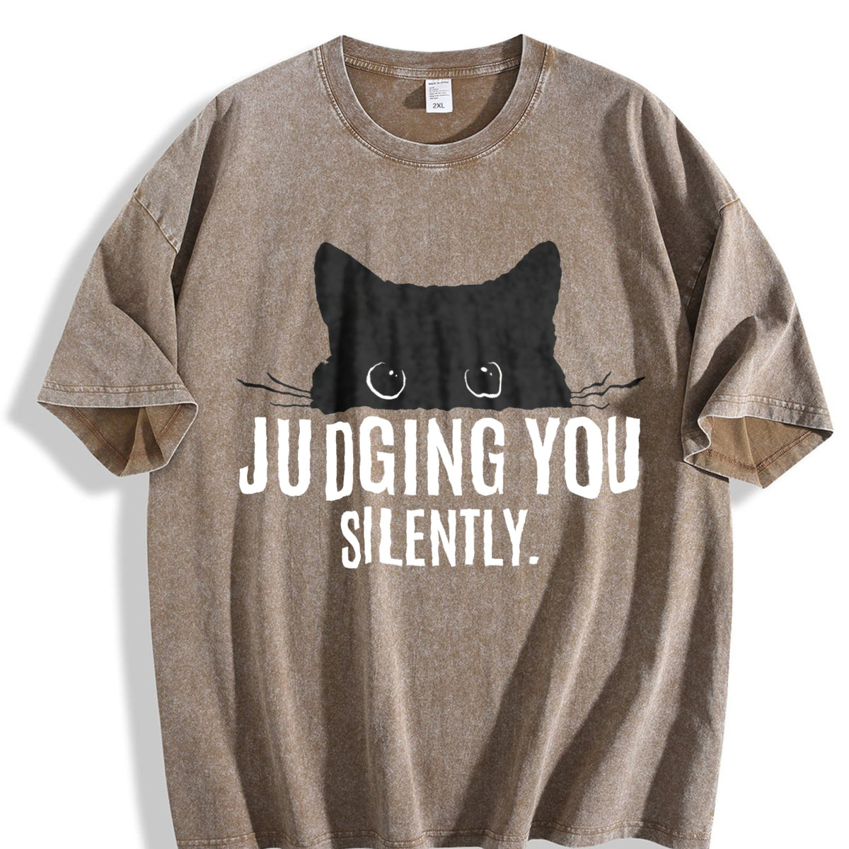 Judging You Silently Cat Vintage Washed T-Shirt product image 3