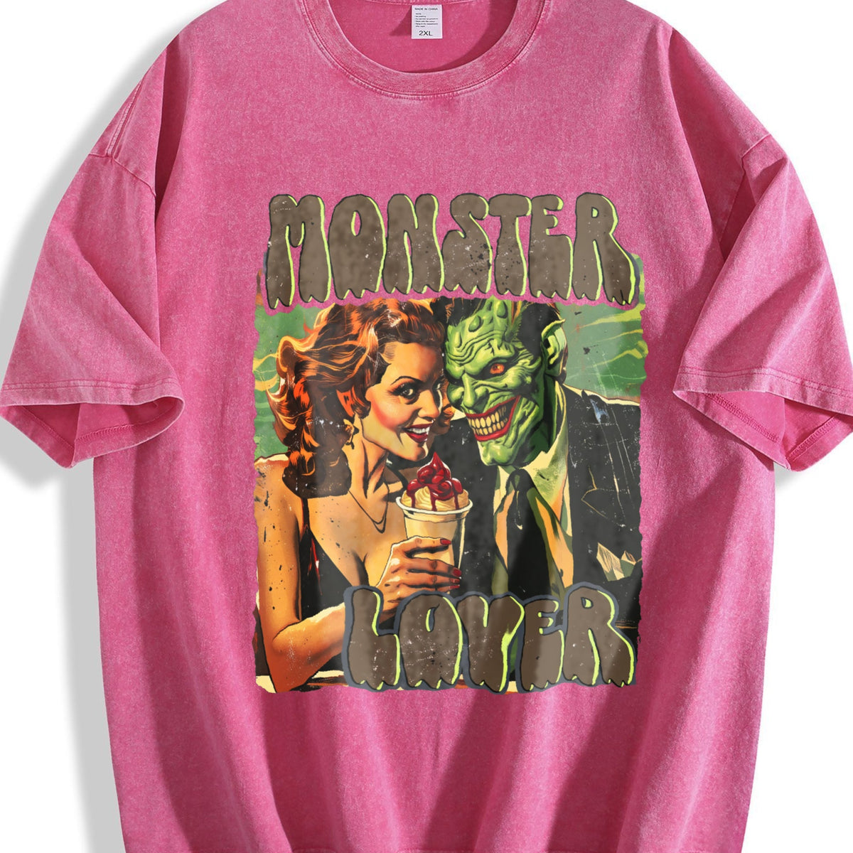 Funny Monster Lover 90s Vintage Washed T-Shirt product image 7