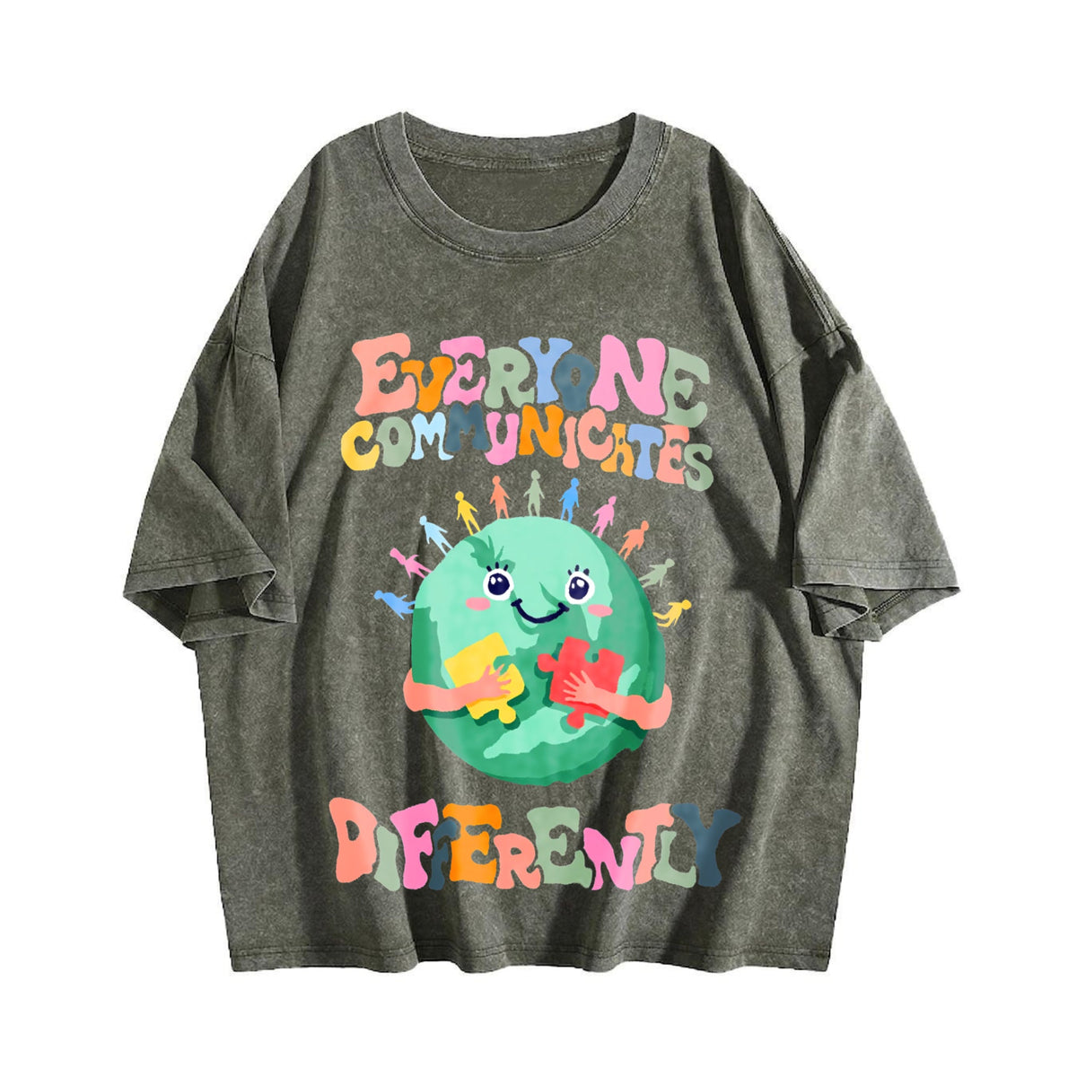 Everyone Communicates Differently Vintage Washed T-Shirt product image 4