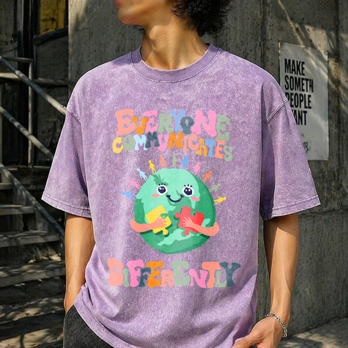 Everyone Communicates Differently Vintage Washed T-Shirt product image 13