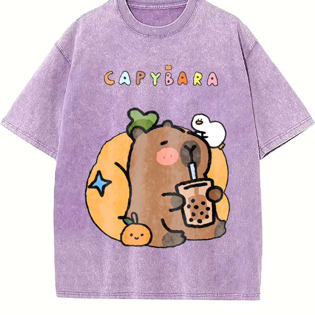 New Spring Summer Cool Capybara Cartoon Vintage Washed product image 6