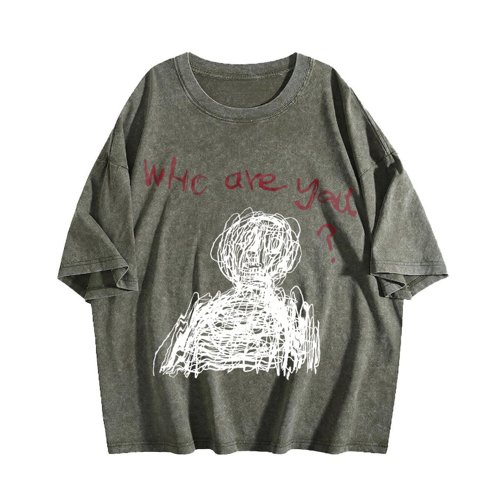 Abstract Who Are You Vintage Washed T-Shirt product image 4