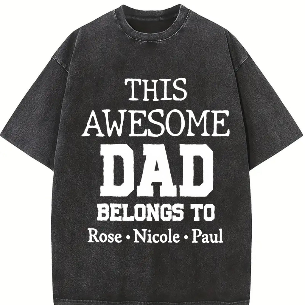 This Awesome Dad Belongs To Vintage Washed T-Shirt product image 2