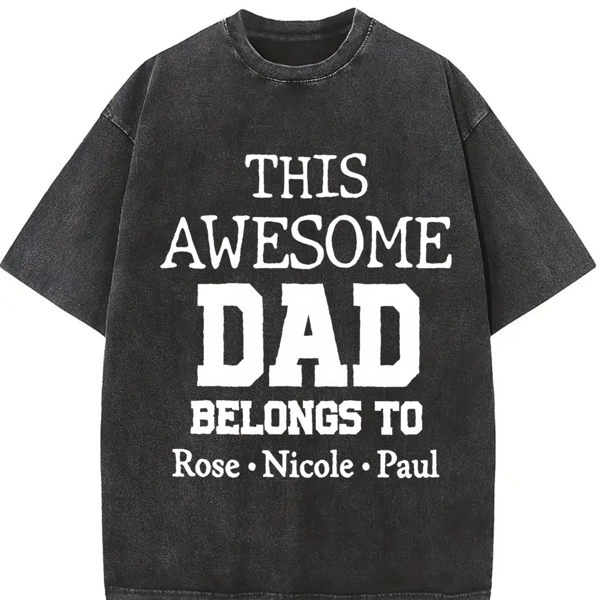 This Awesome Dad Belongs To Vintage Washed T-Shirt product image 2