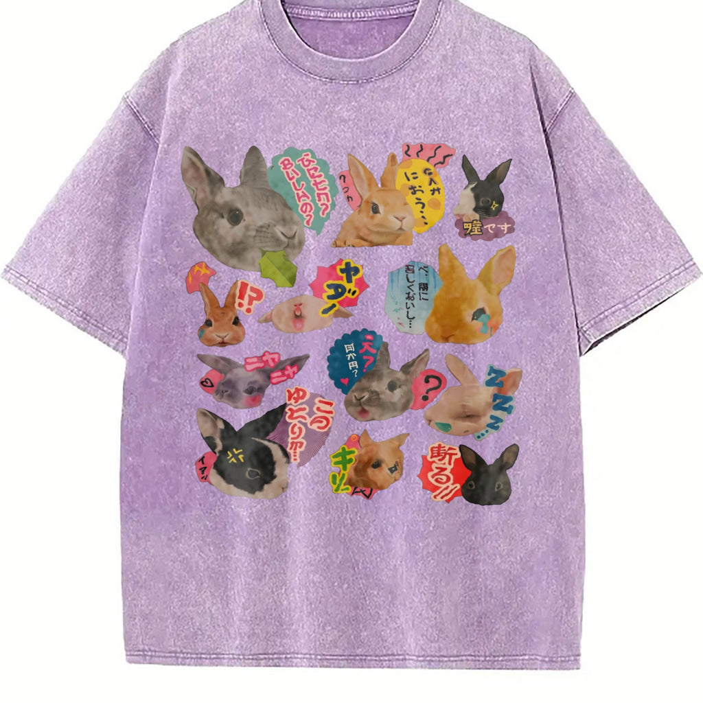 Y2K Bunny 90s Harajuku Vintage Washed T-Shirt product image 6