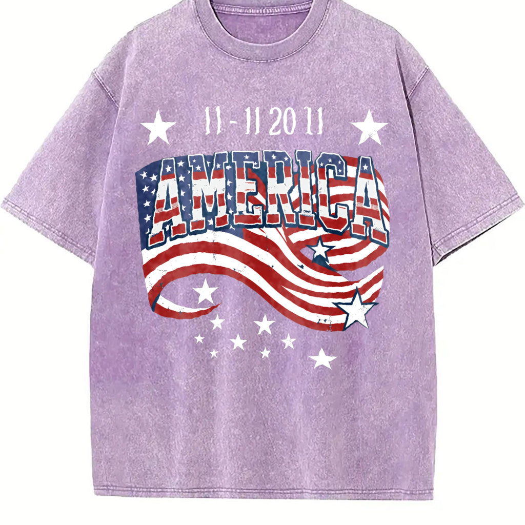 Patriotic 11-11 America Flag 100 Boxy Y2K Aesthetic Vintage product image 6