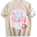 Preppy Baseball Bow Glitter Vintage Washed T-Shirt product image 1
