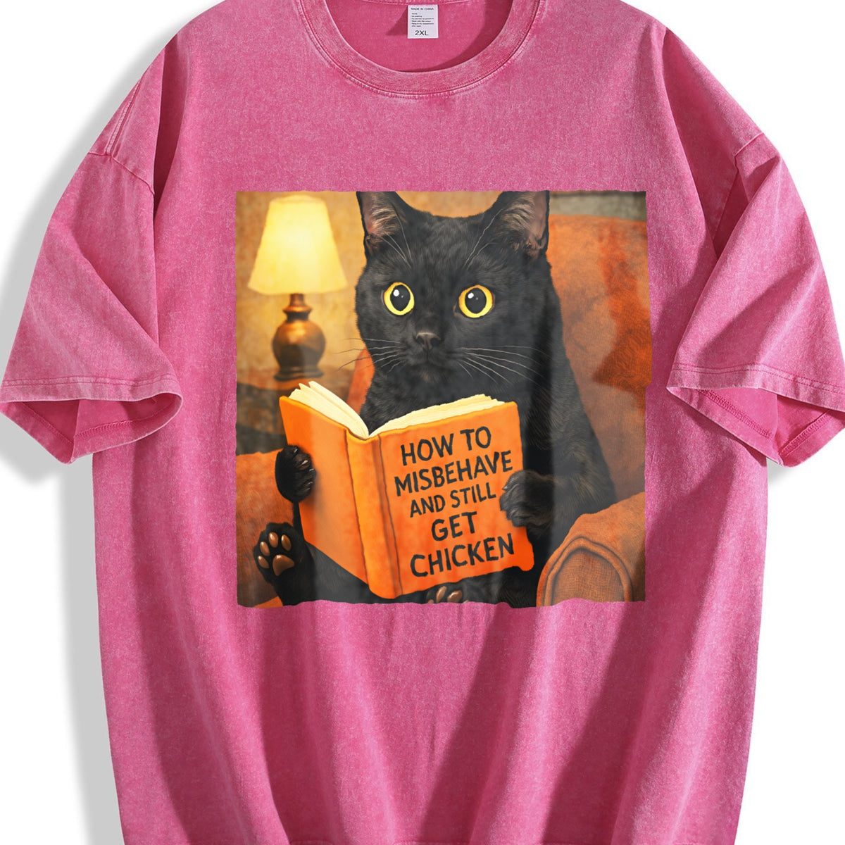 Funny Cat Vintage Washed T-Shirt product image 7