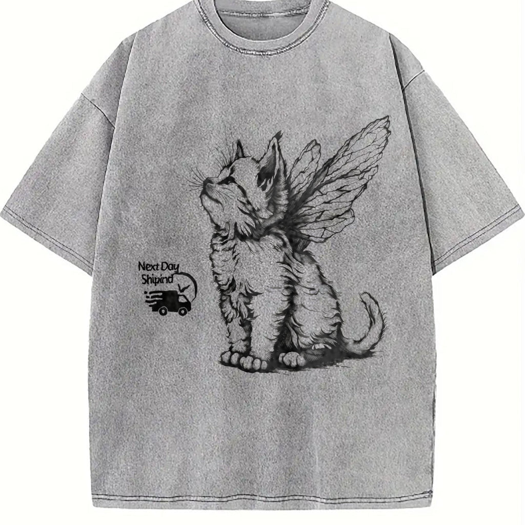 Angel Kitten Vintage Washed T-Shirt product image 5