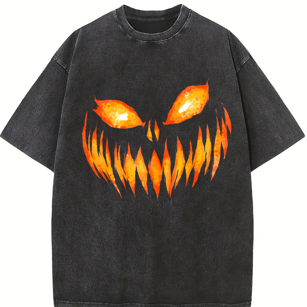 Funny Horror Pumpkin 90s Vintage Washed T-Shirt product image 2
