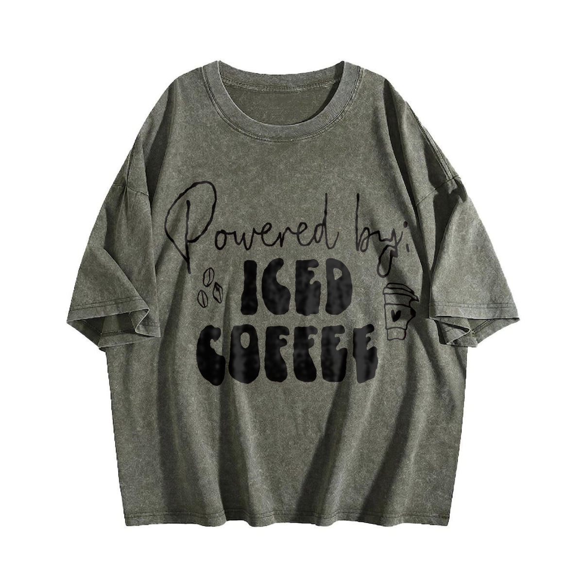 Powered By Iced Coffee Vintage Washed T-Shirt product image 4