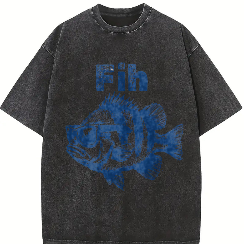 Fih Fish Meme 90s Vintage Washed T-Shirt product image 2