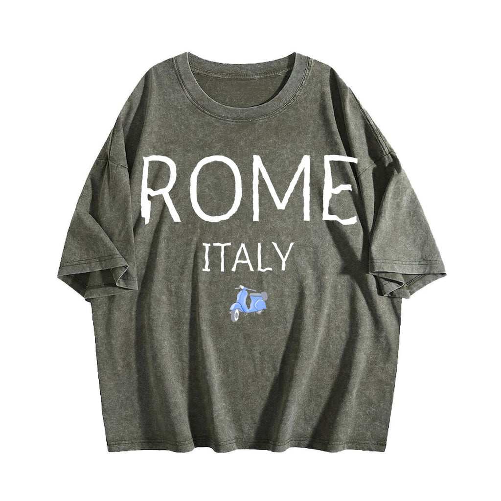 Rome Italy Vespa Vintage Washed T-Shirt product image 4
