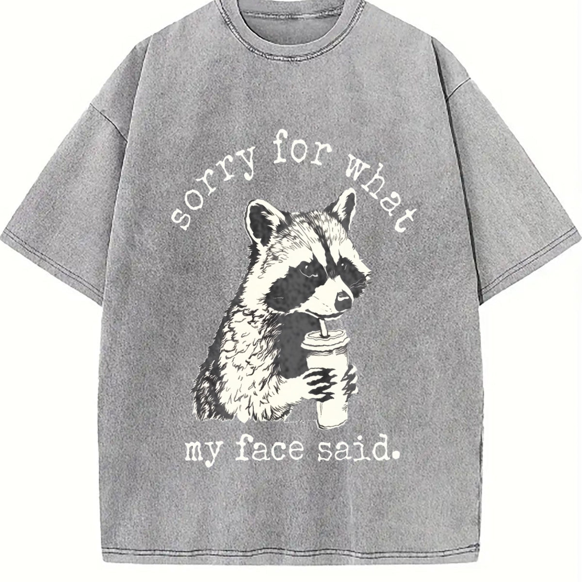 Sorry For What My Face Said Vintage Washed T-Shirt product image 5