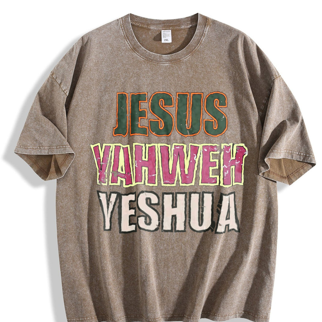 Jesus Yahweh Yeshua Religious Text Vintage Washed T-Shirt product image 3