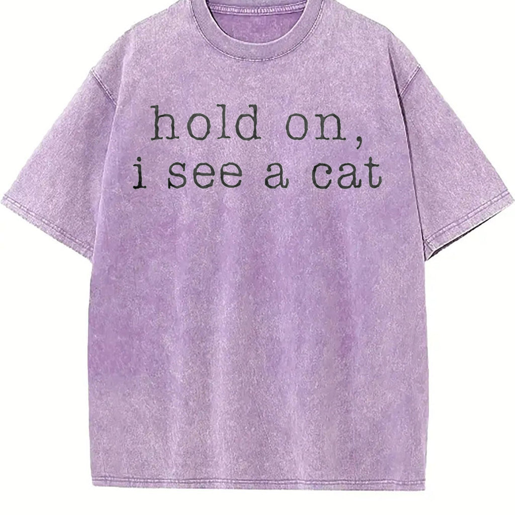 Hold On I See A Cat Vintage Washed T-Shirt product image 6