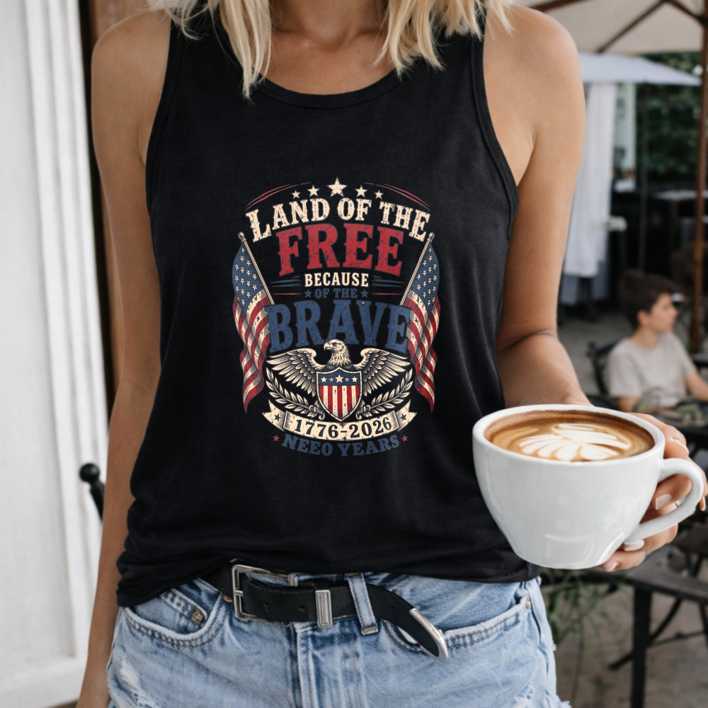Land Of The Free Because Of The Brave 1776-2026 Women's Tank Top
