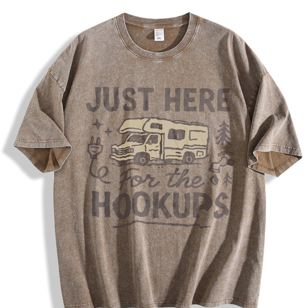 Just Here For The Hookups Rv Vintage Washed T-Shirt product image 3