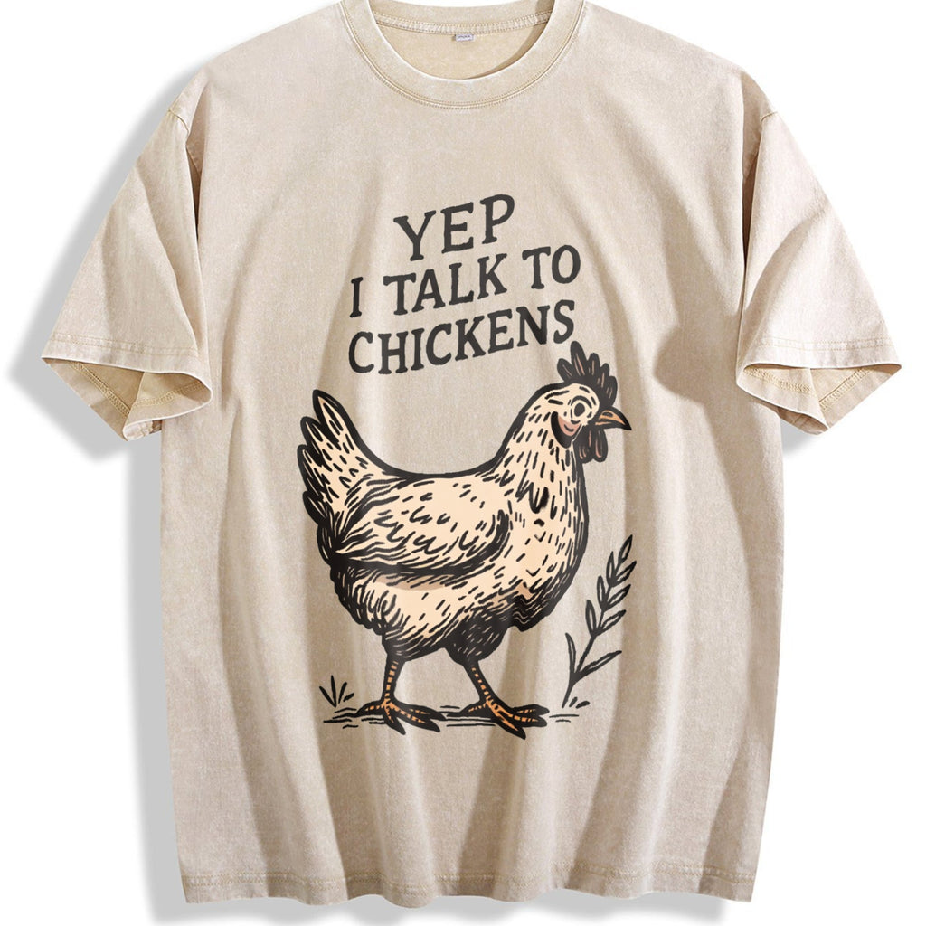 Yep I Talk To Chickens Vintage Washed T-Shirt product image 1