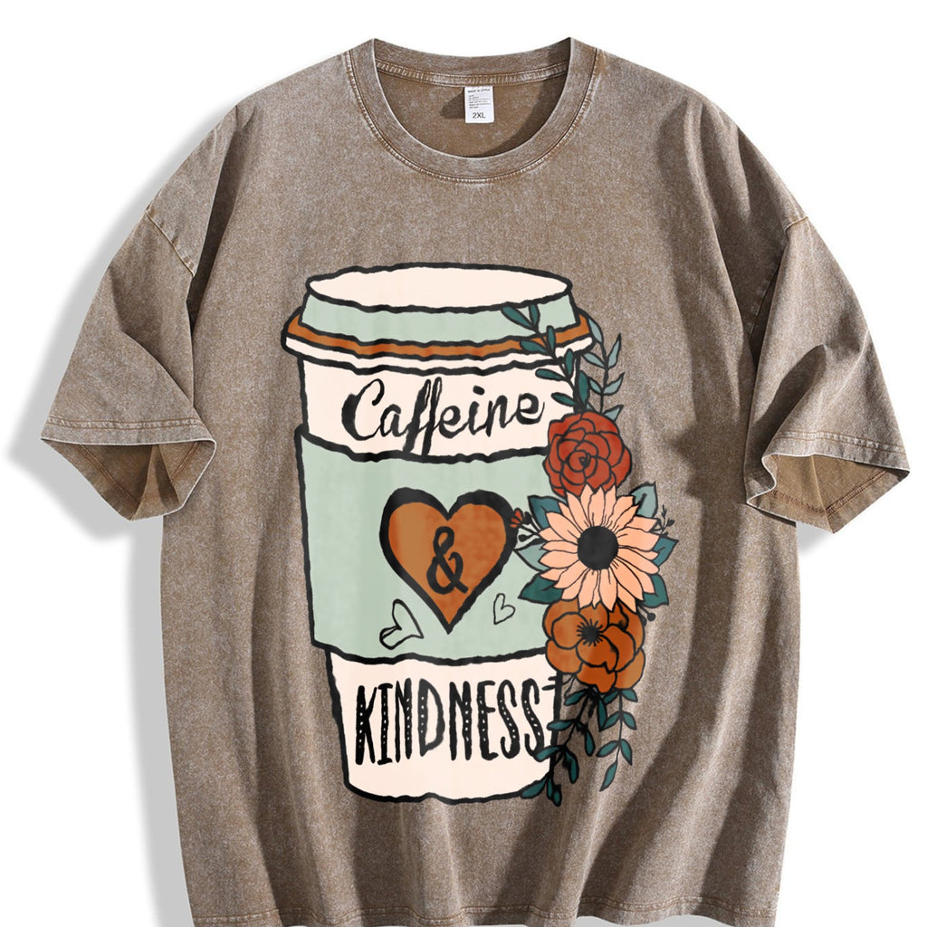 Caffeine And Kindness Vintage Washed T-Shirt product image 3
