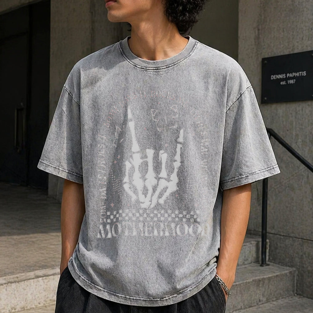 Motherhood Rock Skeleton Vintage Washed T-Shirt product image 12