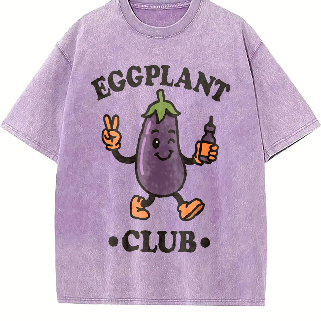 Eggplant Club Funny Veggie Lover Cartoon Vintage Washed product image 6
