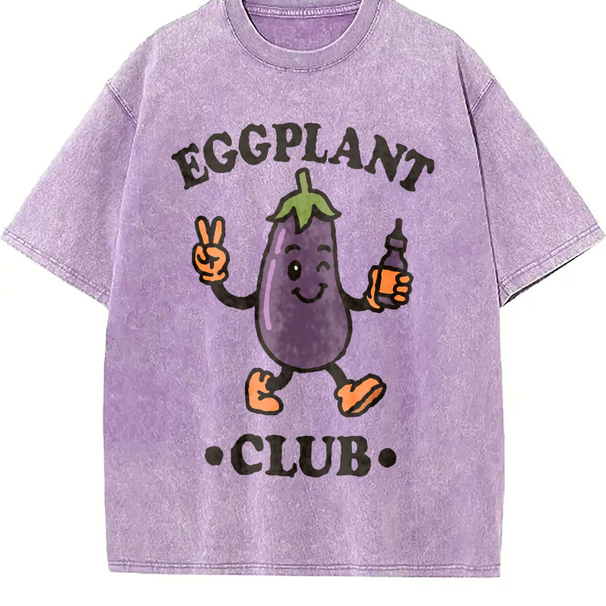 Eggplant Club Funny Veggie Lover Cartoon Vintage Washed product image 6